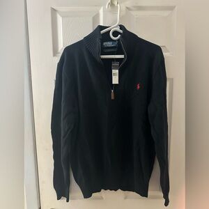 Ralph Lauren Navy Zip-Up Sweater for Men